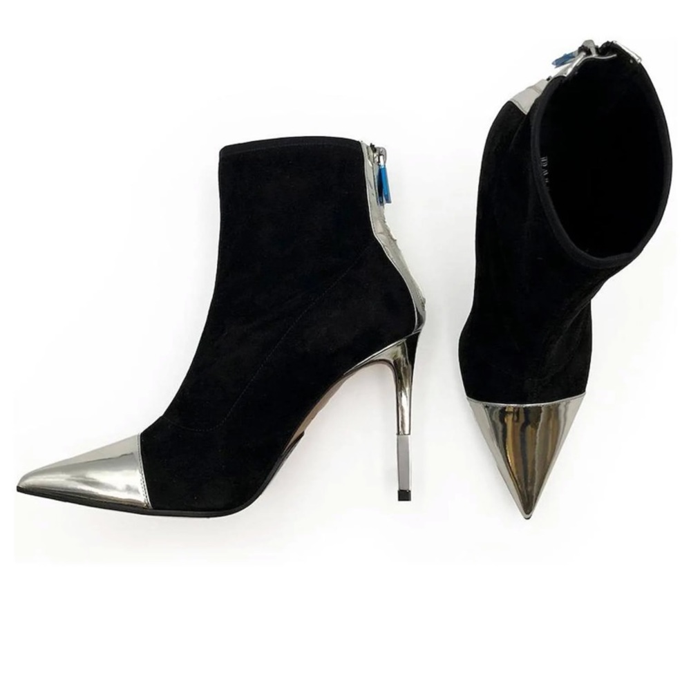 Balmain black suede ankle boots